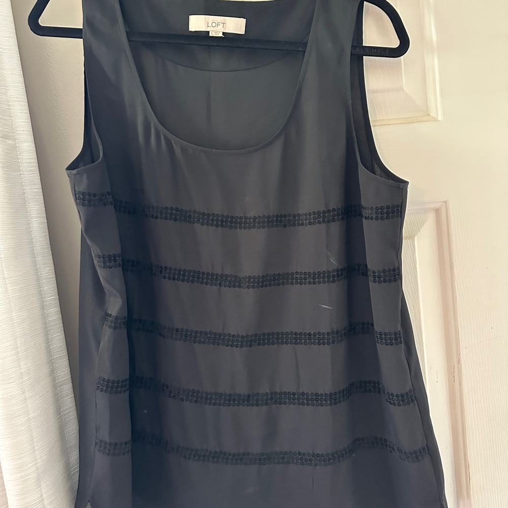 LOFT Black Sheer Women's Top